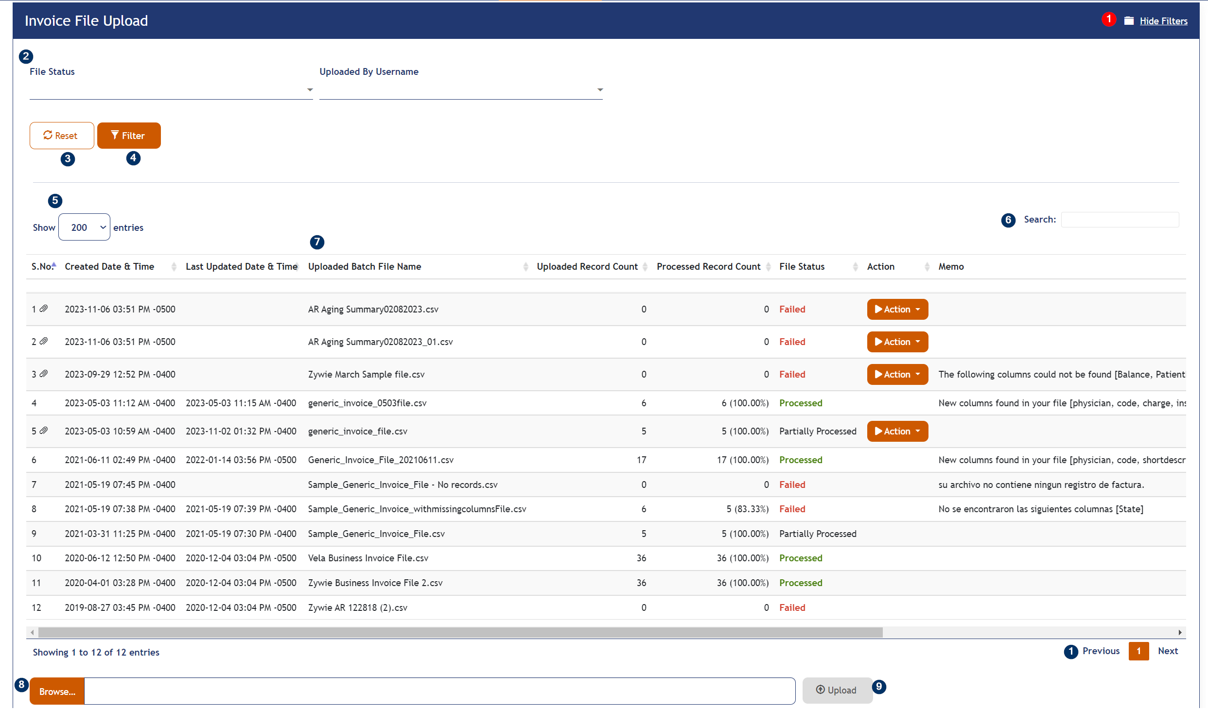 Invoice File Upload