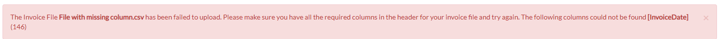 Invoice File Upload Failed