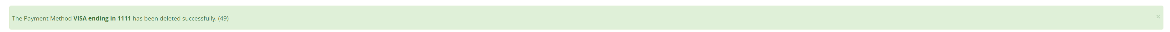 Delete Payment Method page