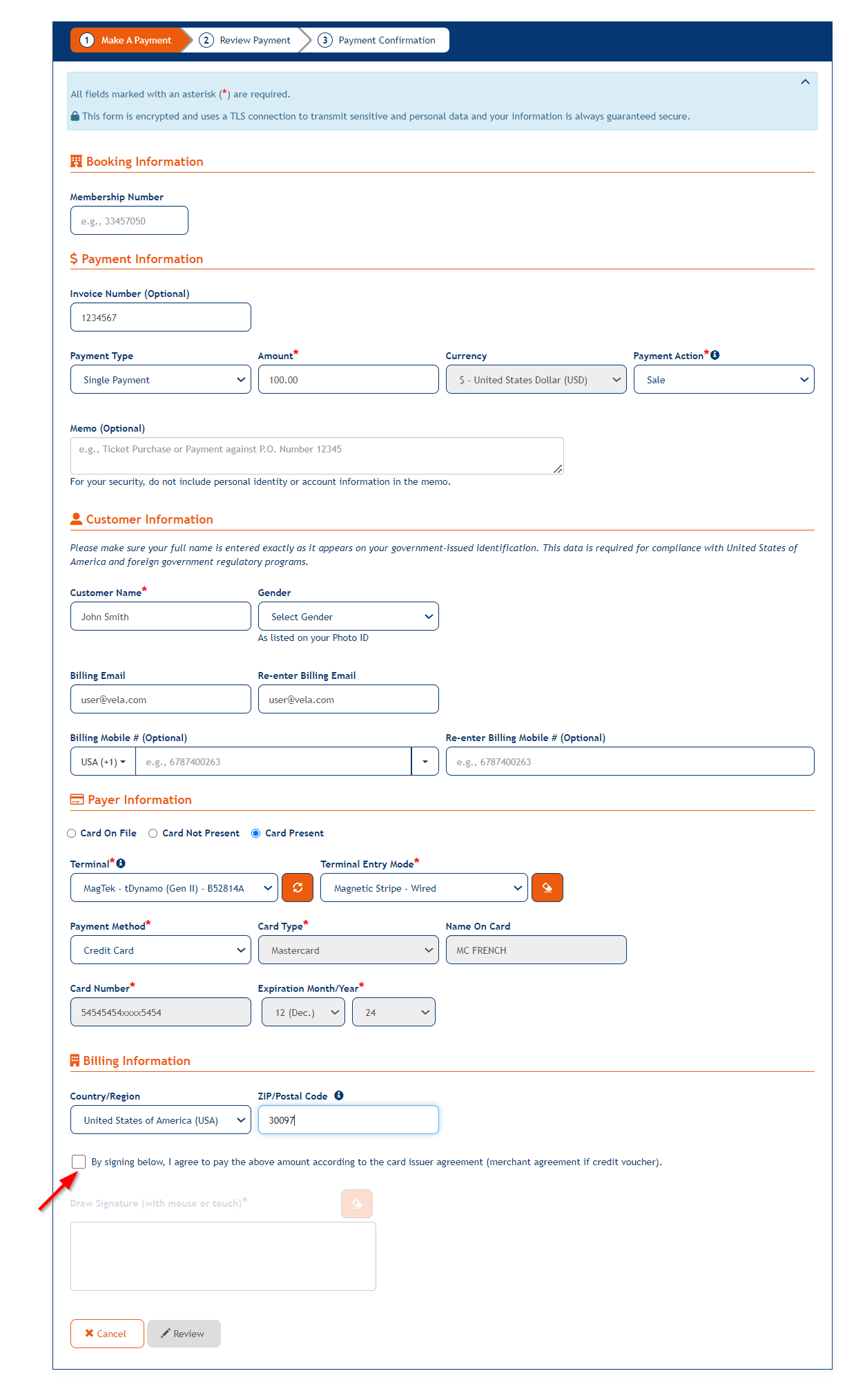 Signature Checkbox