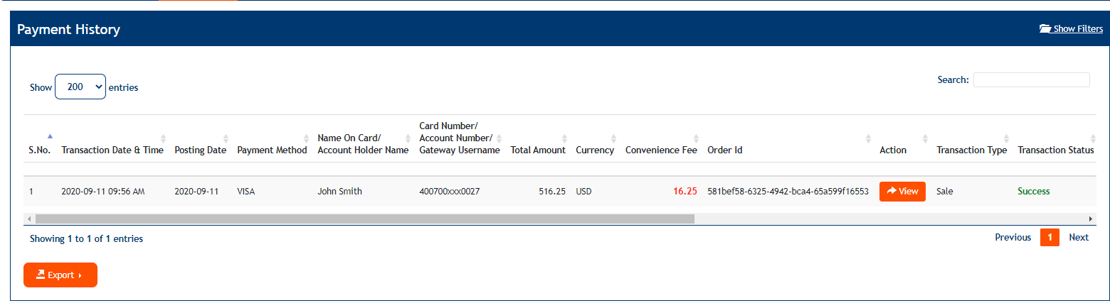 Payment History